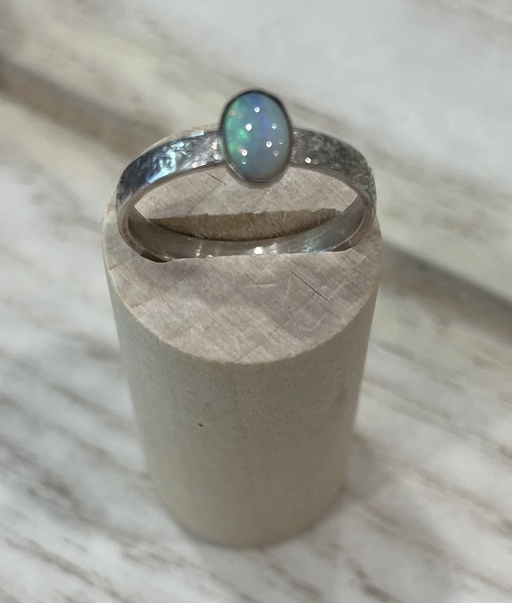 Object of the week ⁦@gallery57⁩ this week is this stunning silver ring with opal stone. Just stunning and one of the new collection of her work in the gallery