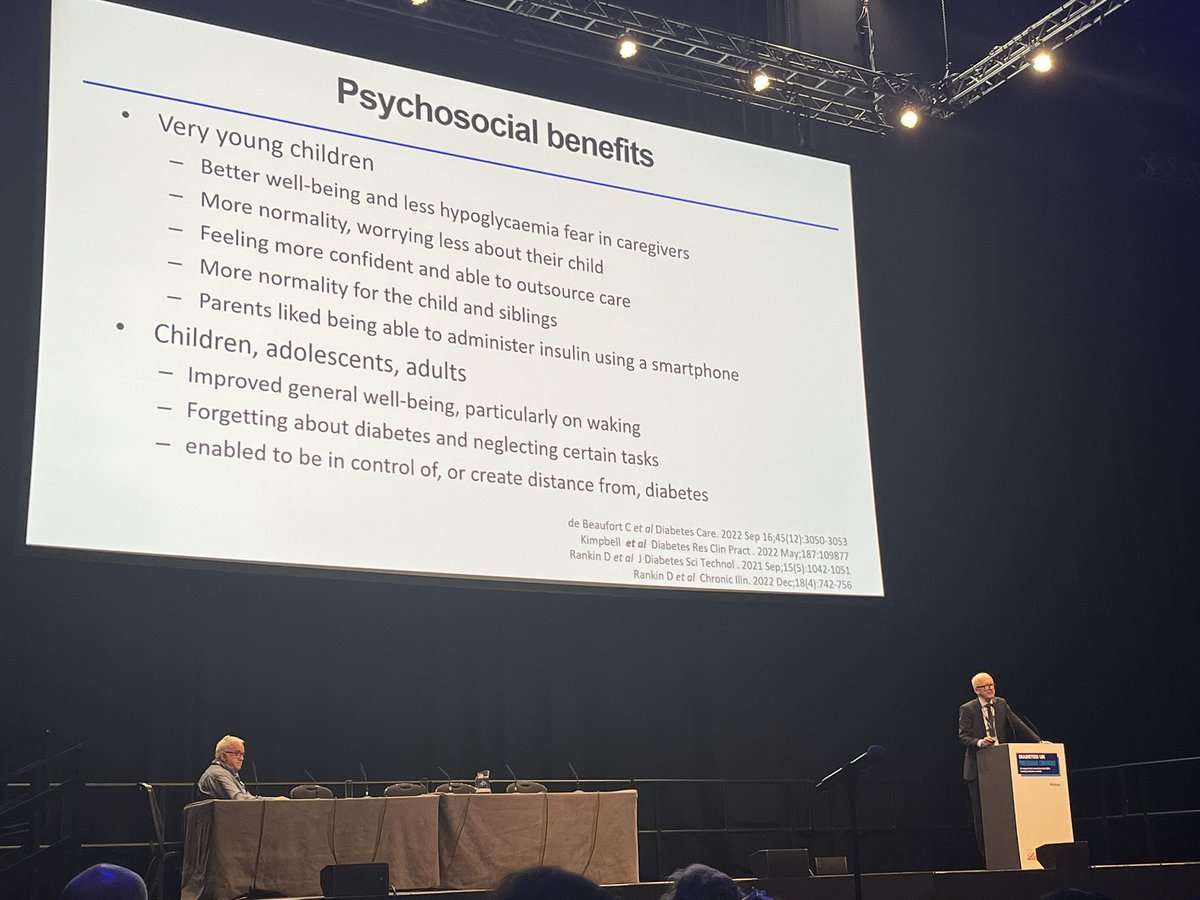 <a href="/CamAPS_FX/">CamDiab</a> <a href="/DiabetesUK/">Diabetes UK</a> But it’s not all about blood sugar levels🩸 

Prof Hovorka moves on to what we’ve learnt about the psychological benefits &amp; impact on quality of life. Better sleep, less worry, removing some of the relentlessness of managing diabetes, and more. #DUKPC