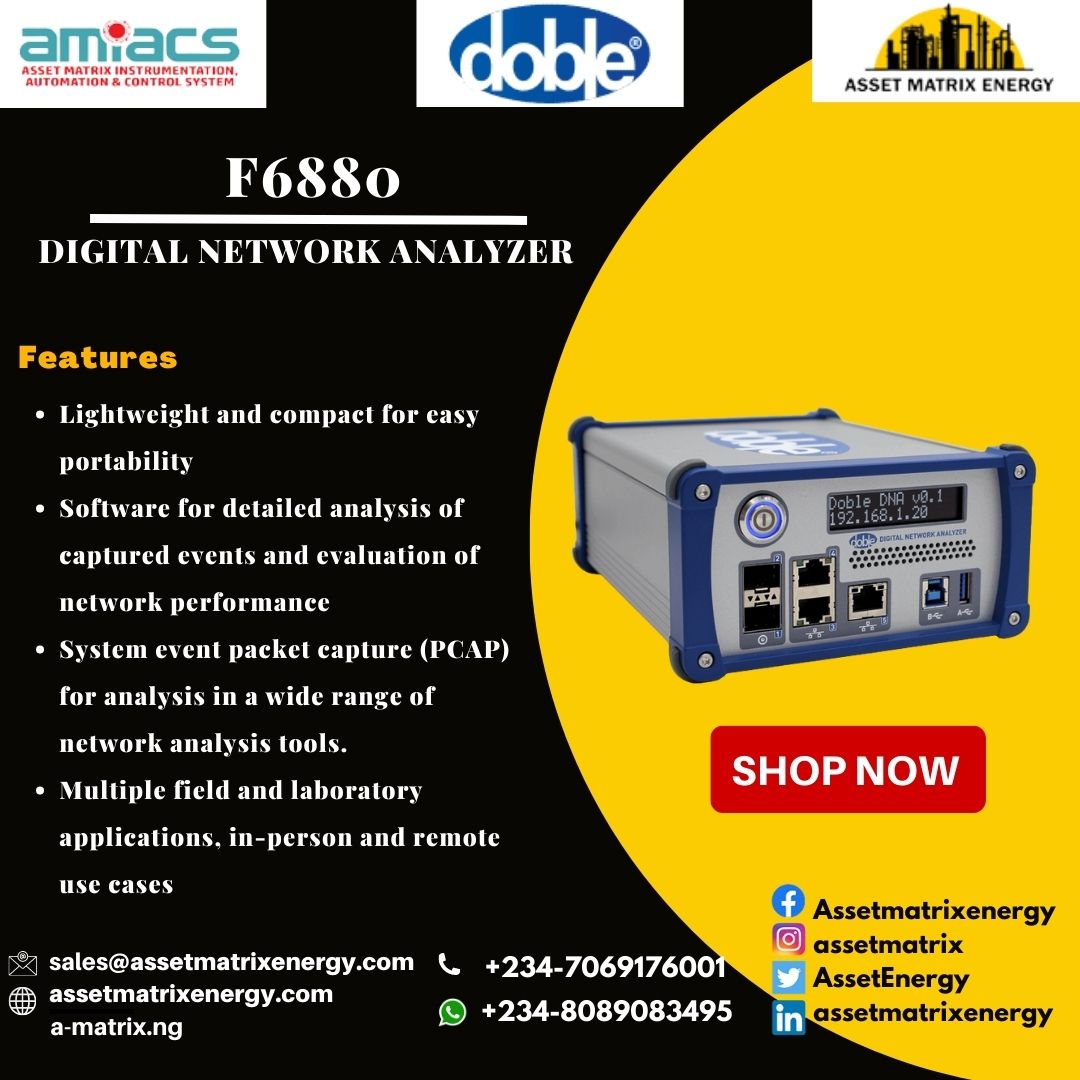 The Doble F6880 Digital Network Analyzer (DNA) reveals details that are essential to helping protection engineers and relay test technicians quickly resolve issues in IEC 61850 network traffic. For more inquires! sales@assetmatrixenegy.com #doble #f6880 #digitalnetworkanalyzer