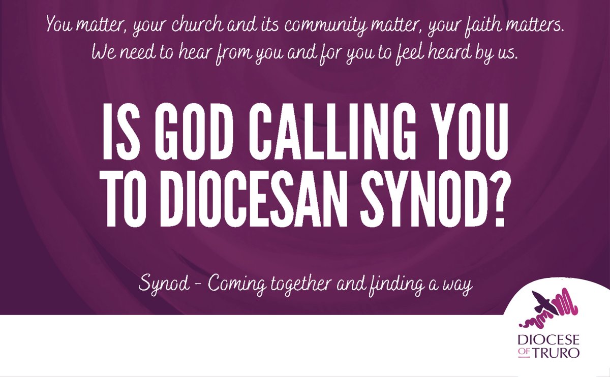 Nominations are being sought for diocesan synod this spring as the current three-year cycle of membership comes to an end. Bishop Hugh Nelson has written to every parish asking for information to be shared with all eligible people. Find out more here: trurodiocese.org.uk/2024/04/nomina…