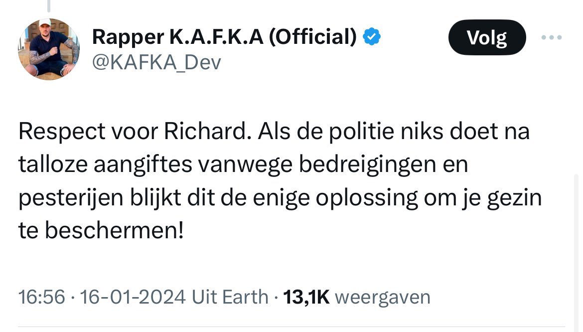 Arie_Beanie's tweet photo. Weten jullie nog over #RichardK in #weiteveen ? Dat mensen respect hadden dat hij 2 mensen had vermoord, kijk naar jou: @KAFKA_Dev of een ‘column’ schreef als vrijbrief zoals @SanderSassen..
Hoe kijken jullie en anderen die hem een held vonden nou terug? Waar zijn jullie nu? https://t.co/A0FyYtyoP5