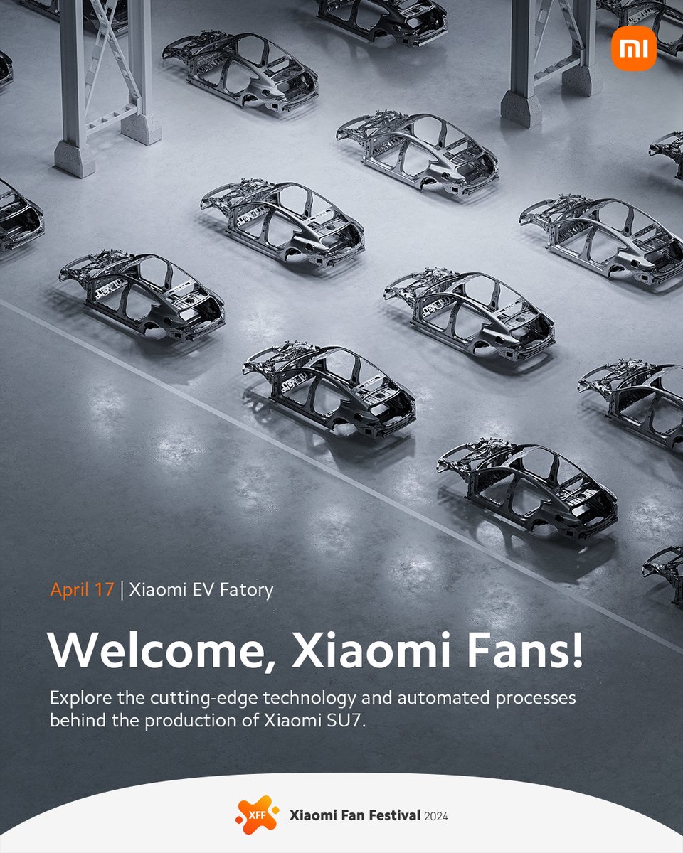 A warm welcome to all #XiaomiFans at the Xiaomi EV Factory! Let's embark on an adventure together at #XiaomiSU7! 🏁 #XiaomiFanFestival2024 #FanfestGetaway