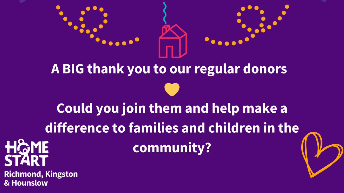 Would you like to become a regular donor and help make a difference to local families and children? Donate here - Kindlink Donation Form App donate.kindlink.com/Home-Start-Ric… #HelpMakeADifference #RichmondUponThames #KingstonUponThames #Hounslow