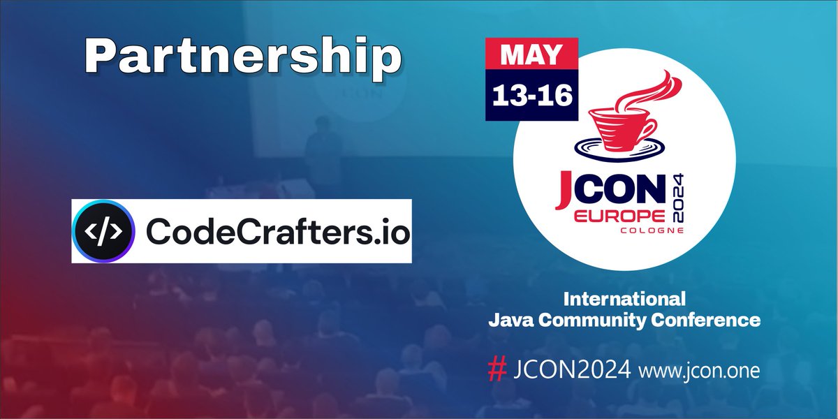 We are honored to have @codecraftersio as a Partner for #JCON EUROPE 2024! Without their support, we couldn't make #JCON2024 possible! Level up your skills with advanced challenges like building your own Git, Docker, Redis etc. at CodeCrafters! 🎟️: jcon.koeln