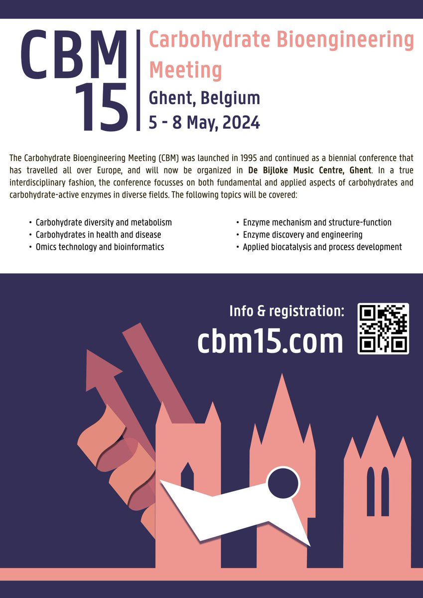 Have you secured your spot for #CBM15 yet? Time is ticking, with just two days left to register! Join us in Ghent for an enriching exchange of insights and discoveries in #CarbohydrateResearch & #CAZymes.

👉For more information & registration, visit cbm15.com