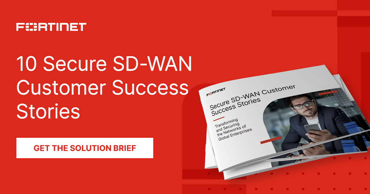 Organizations need an #SDWAN solution that embraces digital transformation - without compromising security or user experience. Hear 🔟 case studies from experienced @Fortinet customers on why our Secure SD-WAN offering is a right fit for your organization: ftnt.net/6011bENnX