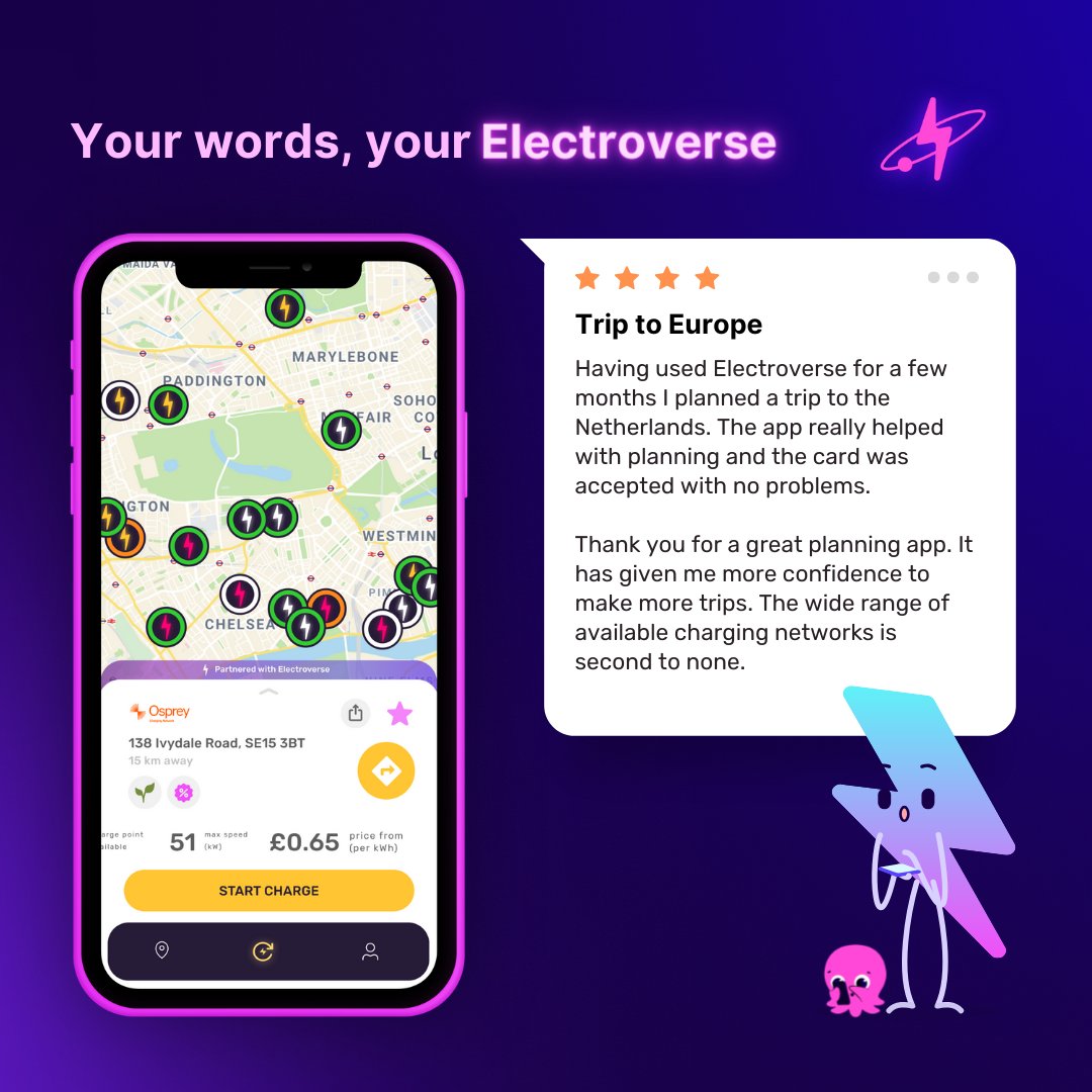 Summer road trip season is starting and we are so excited to see people using their Electroverse app for long distance driving! 🚗 Head to the App Store or the Google Play Store and start your Electroverse journey today! ⚡ brnw.ch/21wITBi