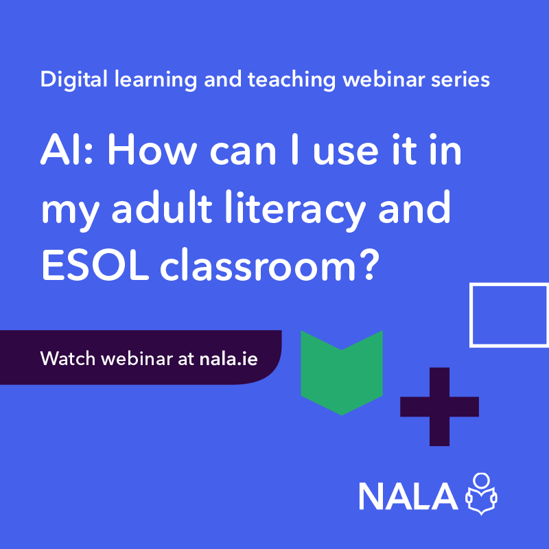 Watch our recorded online webinar for tutors on how to use AI in adult literacy and ESOL (English for Speakers of Other Languages) classroom, following the link below ⤵️ bit.ly/ESOL-AI This webinar has useful resources and tips for tutors interested in using A.I.