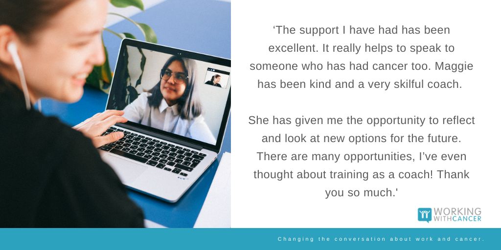 Our team understand what our coachees are going through as they've been through it too. We take time to work through any challenges you're facing in your current role or in looking for a new role after cancer. workingwithcancer.co.uk/about-us/testi… #employeesupport #workwithcancer #hr #csr