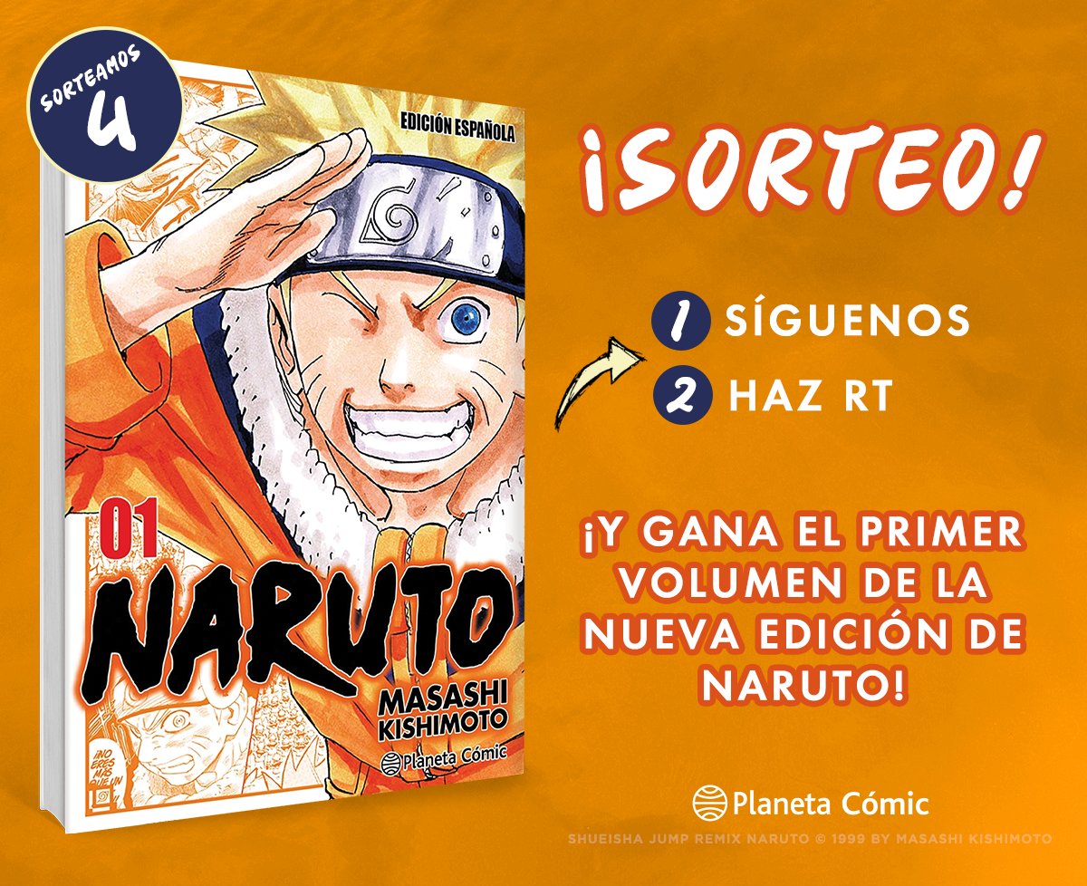 📣 ¡Celebramos la llegada de la nueva edición de #Naruto con un súper sorteo!

✅ Síguenos y haz 🔁 RT para conseguir uno de los 4️⃣  ejemplares del primer volumen que sorteamos.

¡Mucha suerte!

Bases: ow.ly/s2P950RgVQb
