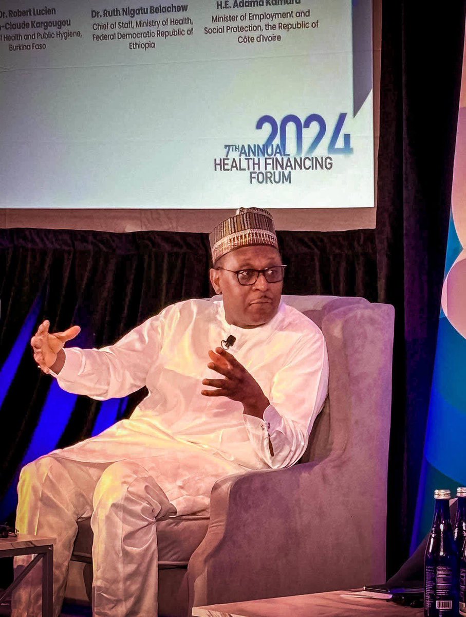 voiceofnigeria's tweet photo. The Coordinating Minister, Federal Ministry of Health and Social Welfare, Professor Muhammad Ali Pate @MuhammadPate is participating in the Annual Health Financing Forum #AHFF hosted by The Global Financing Facility @TheGFF, World Bank Health @WBG_health and USAID Global Health @USAIDGH.
He emphasised transparency in #HealthFinancing sources, which is crucial for prioritising health investments.
As a panellist, he highlighted Nigeria's unique population, driving a comprehensive strategy to enhance #PHC, workforce and expand affordable essential services.
Discussions also focused on advancing the One Plan, One Budget, One Report agenda. #InvestInHealth #HealthFinancing