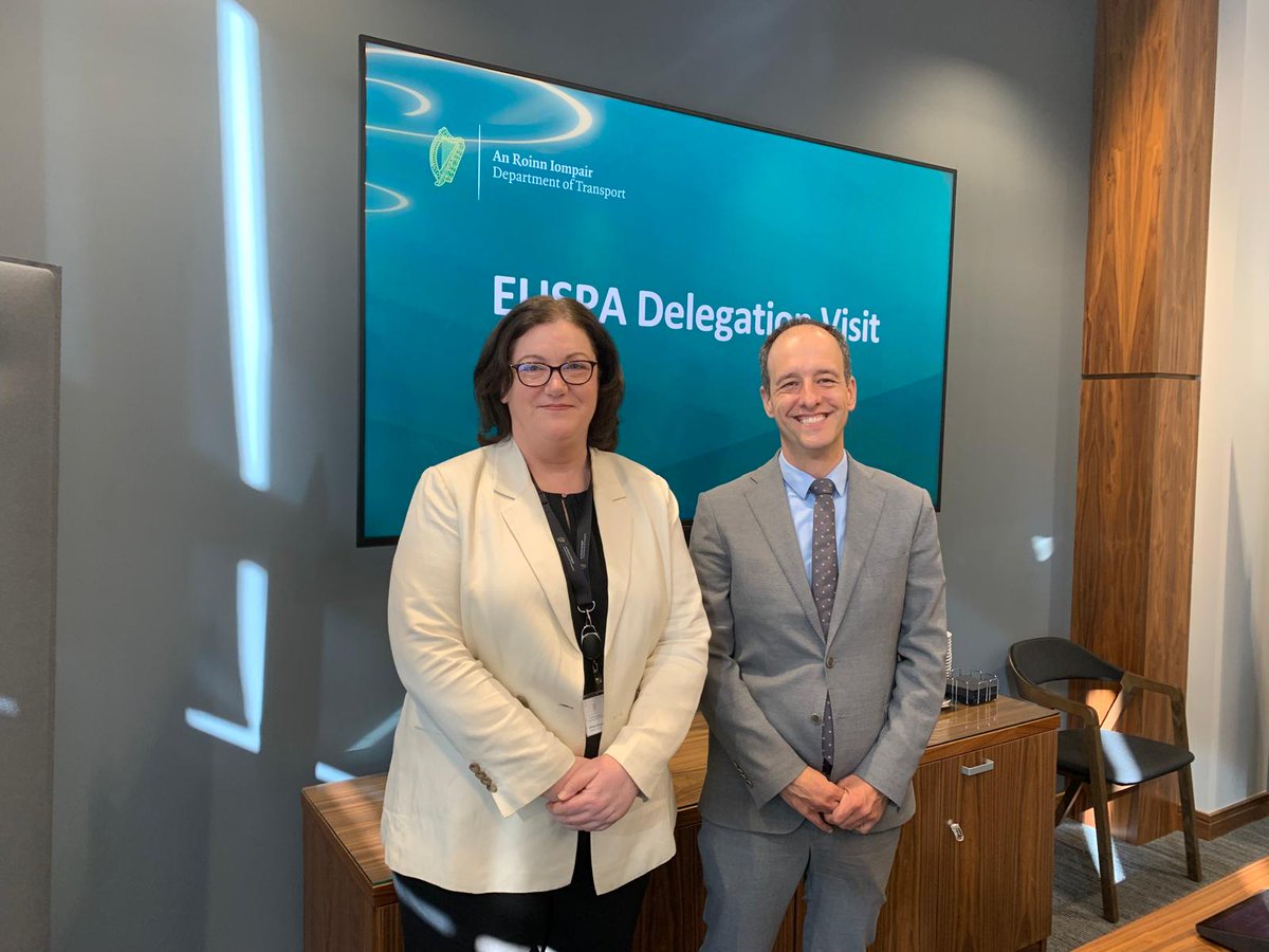 Started my visit in 🇮🇪 meeting DG of Civil Aviation Ethna Brogan & other reps. A dynamic exchange covering: - Ireland's role in EGNOS facility hosting & EGNOS V3 progress - How #EUSpace is boosting transport & agri - #HorizonEU, CASSINI & EU Space Academy opportunities for SMEs