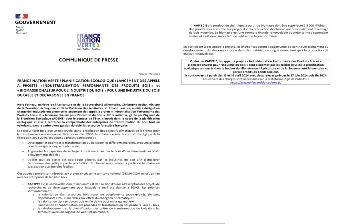 Économie et protection de l’environnement sont compatibles. La Planification écologique renforce la compétitivité des entreprises de transformation du bois et valorise la ressource forestière française 🪵🌲. Avec @ChristopheBechu, @RolandLescure et @AgnesRunacher, nous