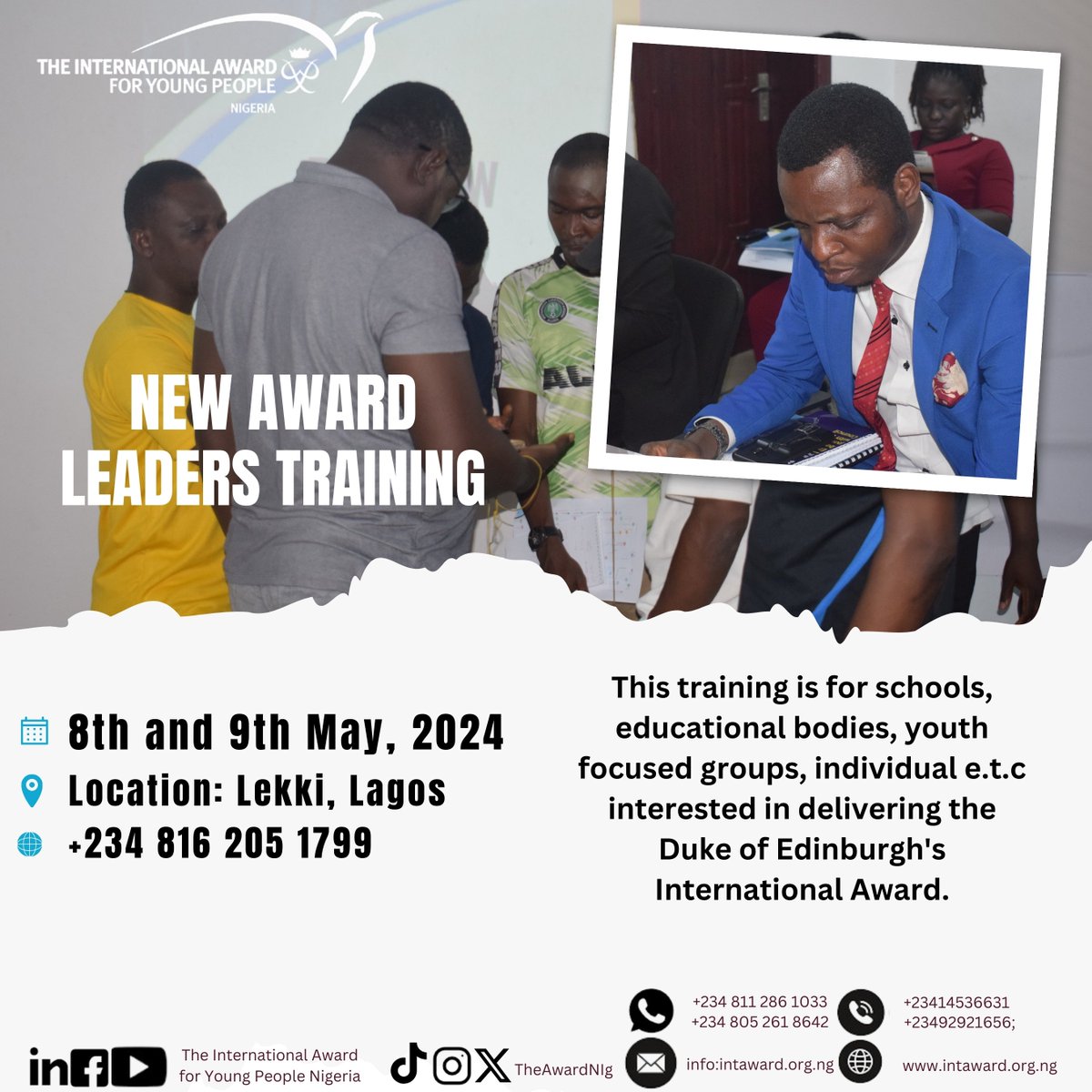 Calling all educators, youth advocates, and change-makers! Mark your calendars for May 8th and 9th as we gear up for an exciting training session for new Award leaders. #AwardLeaders #YouthDevelopment #iaypn #young #people #nigeria #IMPACT