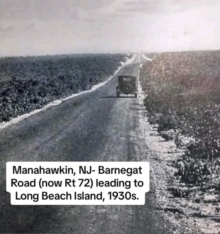 #Manahawkin #Barnegat road now route 72 to #LBI 1930s.