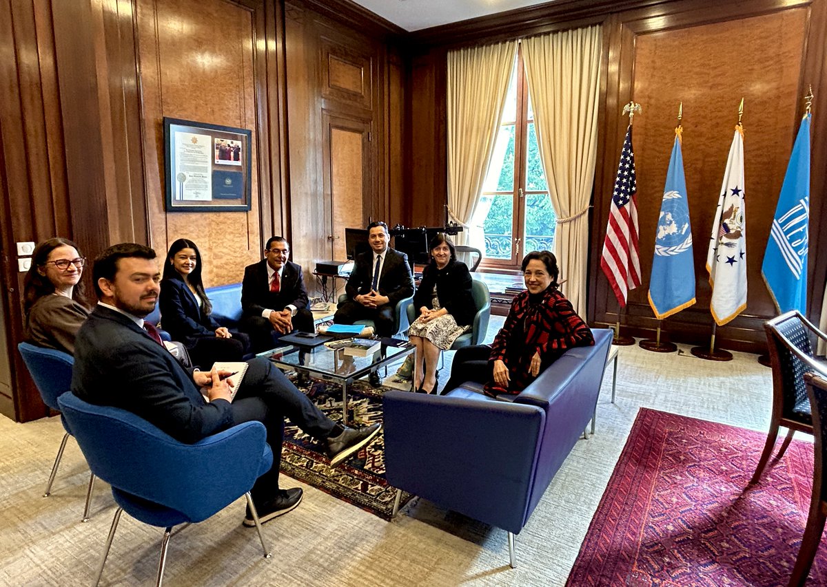 🇺🇸 🇬🇹 Honored to host the Guatemalan Minister of Culture and Sports @LiwyGrazioso, the Guatemalan Permanent Delegate to @UNESCO Mario Maldonado, and the @UNESCOgt Director @PatoZambranoR ! Our discussions centered on our partnership’s commitment to developing the 13 active