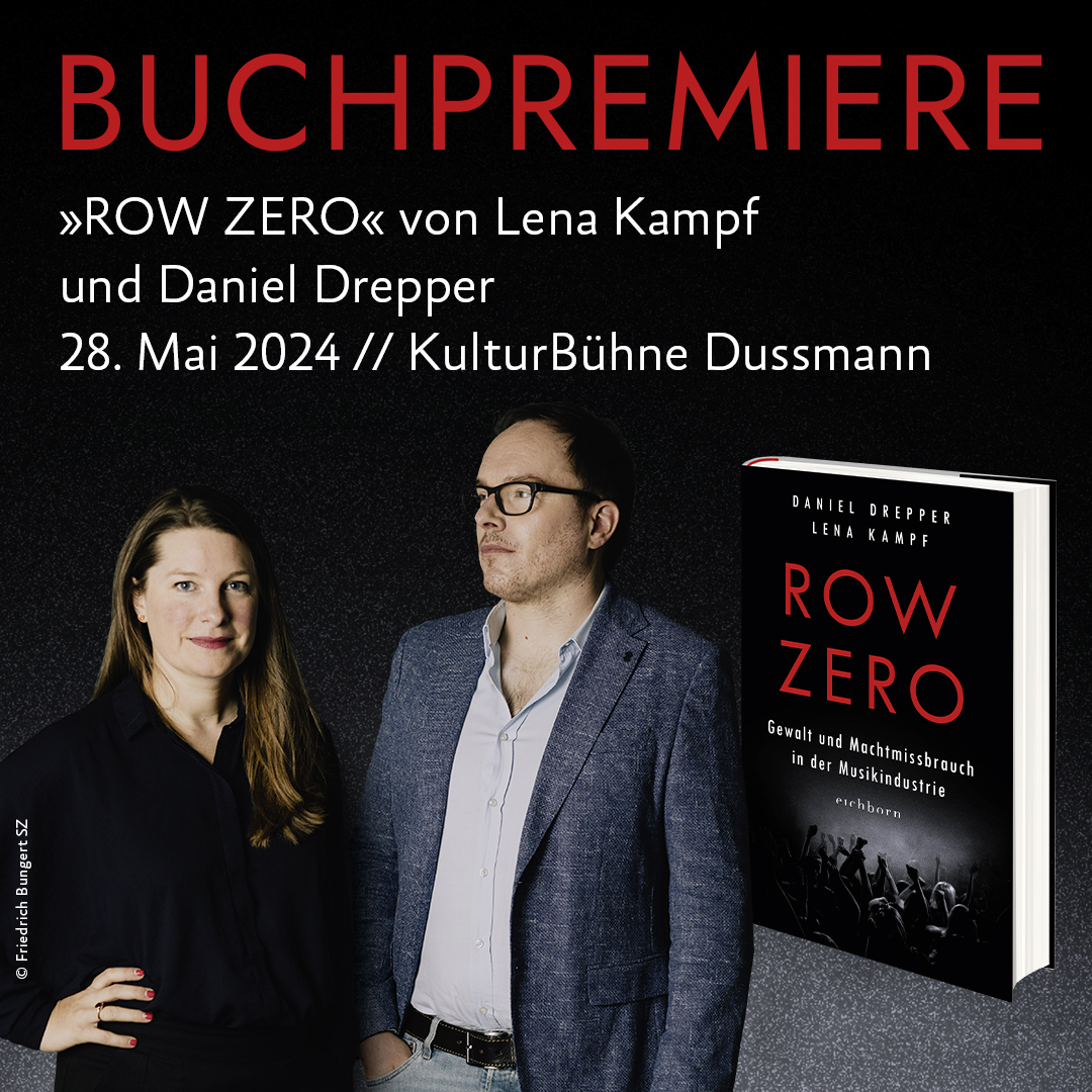 In weniger als sechs Wochen ist Buchpremiere! Fast ein Jahr recherchieren @LenaKampf und ich inzwischen zur Gewalt und Machtmissbrauch in der Musikindustrie, am 28. Mai stellen wir unser Buch „Row Zero' bei Dussmann in Berlin vor. Wir freuen uns auf Euch! kulturkaufhaus.de/de/veranstaltu…