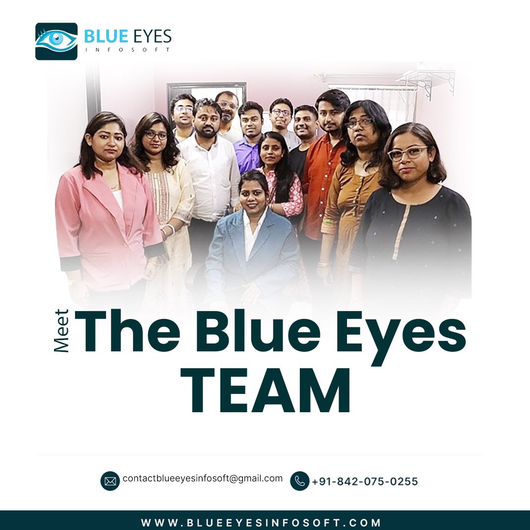 Meet the brilliant minds behind our innovative designs and unstoppable marketing strategies!  Our team is fueled by creativity, passion, and a commitment to excellence. Get ready to be inspired! #DesignMasters #MarketingGeniuses #TeamGoals #blueeyesinfosoftpvtltd