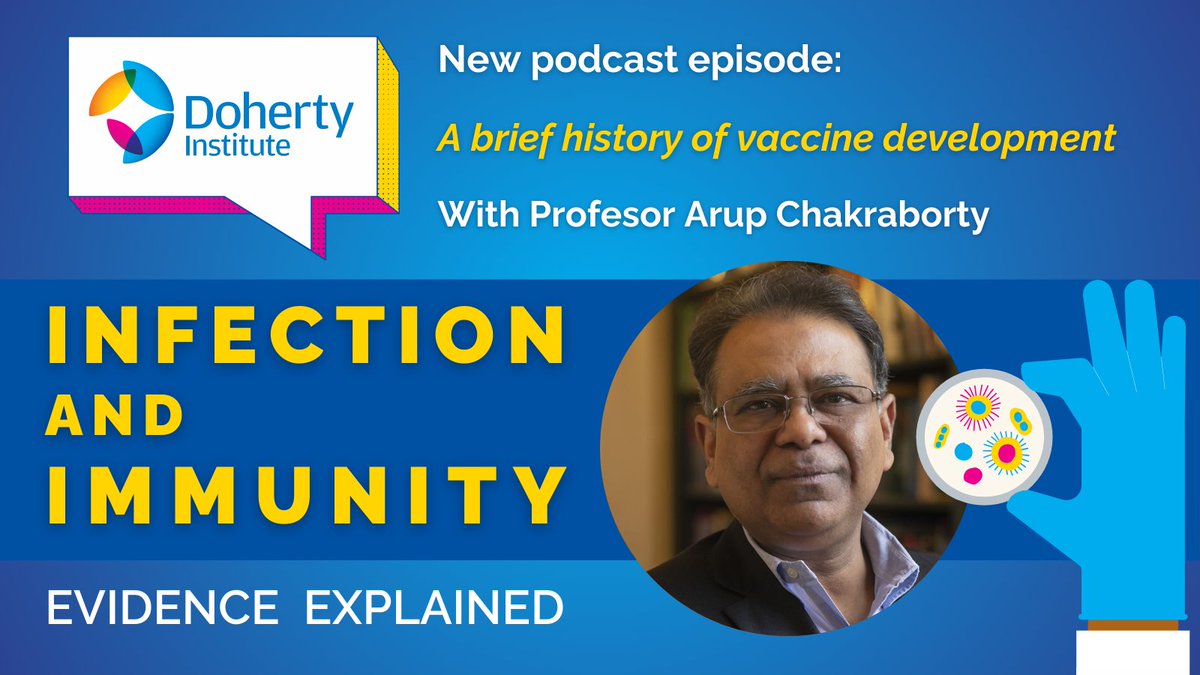 Curious to learn more about the history of vaccines? We discuss a brief history through to cutting-edge science shaping our future on our podcast episode ft. Prof Arup Chakraborty. 🎧 Listen wherever you get your podcasts or via: doherty.edu.au/news-events/po… #WorldImmunizationWeek