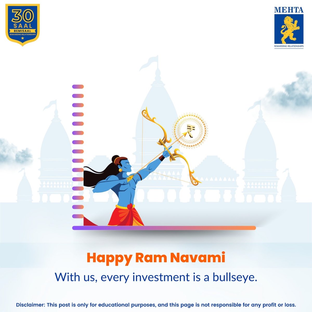 May Lord Rama brings Peace, prosperity, and financial security in your life this Ram Navami.
.
.
#mehtaequities #ramnavmi #investmentopportunities #investmentstrategies #investingtips #30saalbemisaal
