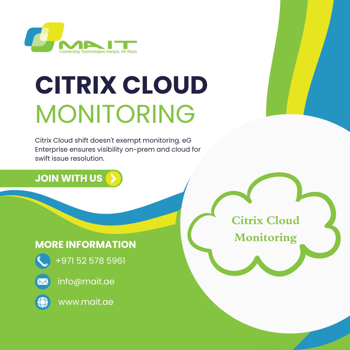 MicroAegis's tweet image. Boost Citrix app performance with eG Enterprise! Monitor, diagnose, & optimize for seamless user experiences.
Get end-to-end visibility! 💻 mait.ae/eg-innovation/
#CitrixMonitoring #PerformanceOptimization #eGEnterprise