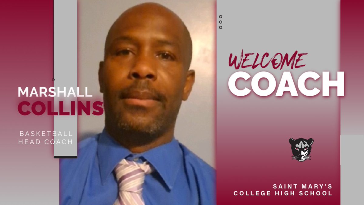 Excited to announce our next Men’s Basketball Coach. Marshall Collins comes to us with experience in all levels of basketball. @SaintMarysCHS @Soldiers_Salute @JCCoach32