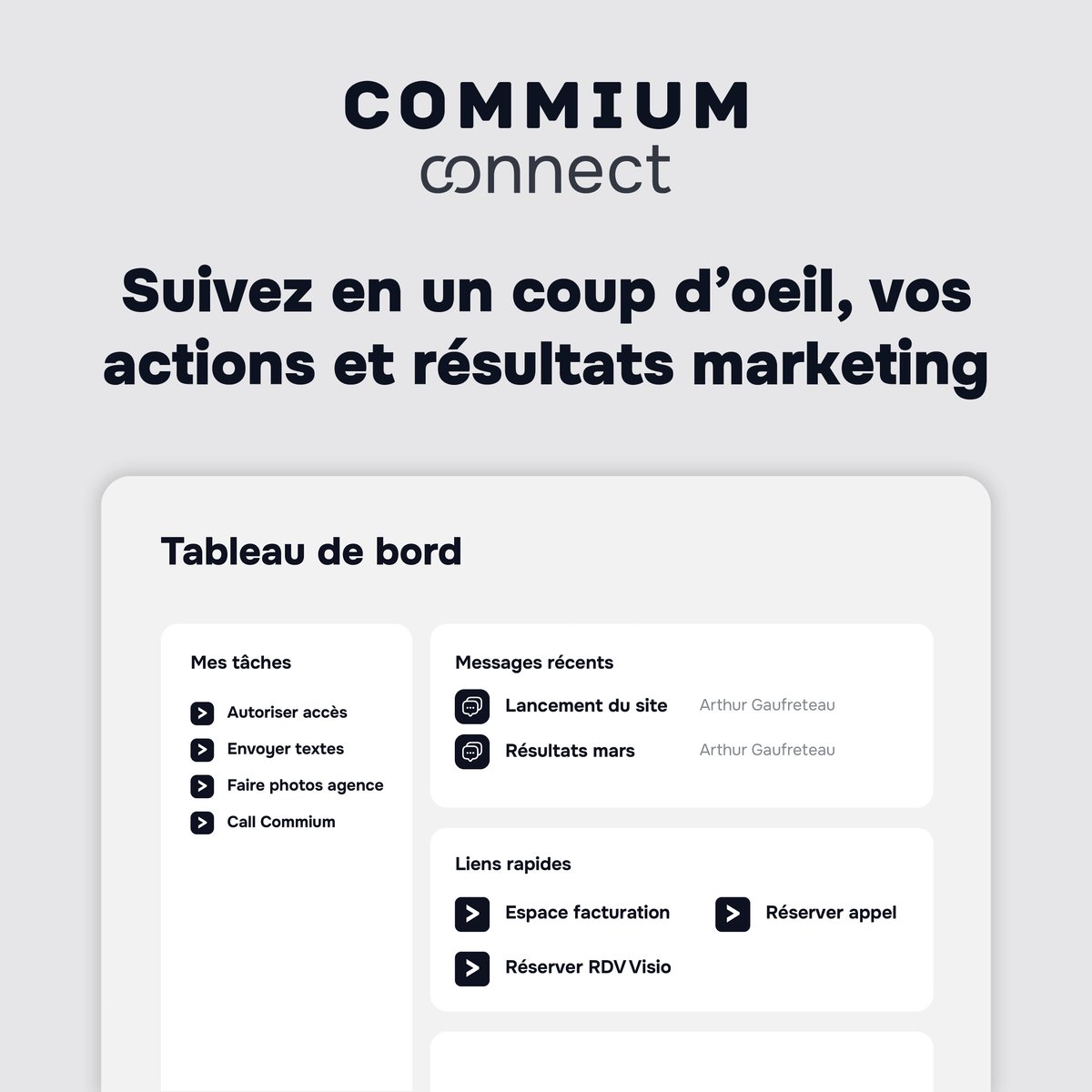 CommiumOfficiel's tweet photo. LE TABLEAU DE BORD COMMIUM CONNECT
Consultez en un coup d'oeil vos messages, réunions, tâches et accédez aux informations importantes.

👀 Vous souhaitez en savoir plus ? 
https://t.co/OMQ6VS4NUl 

🔐 Vous souhaitez créer votre compte ? 
https://t.co/dJy7Ns1sGM https://t.co/uGbnbhT4QJ