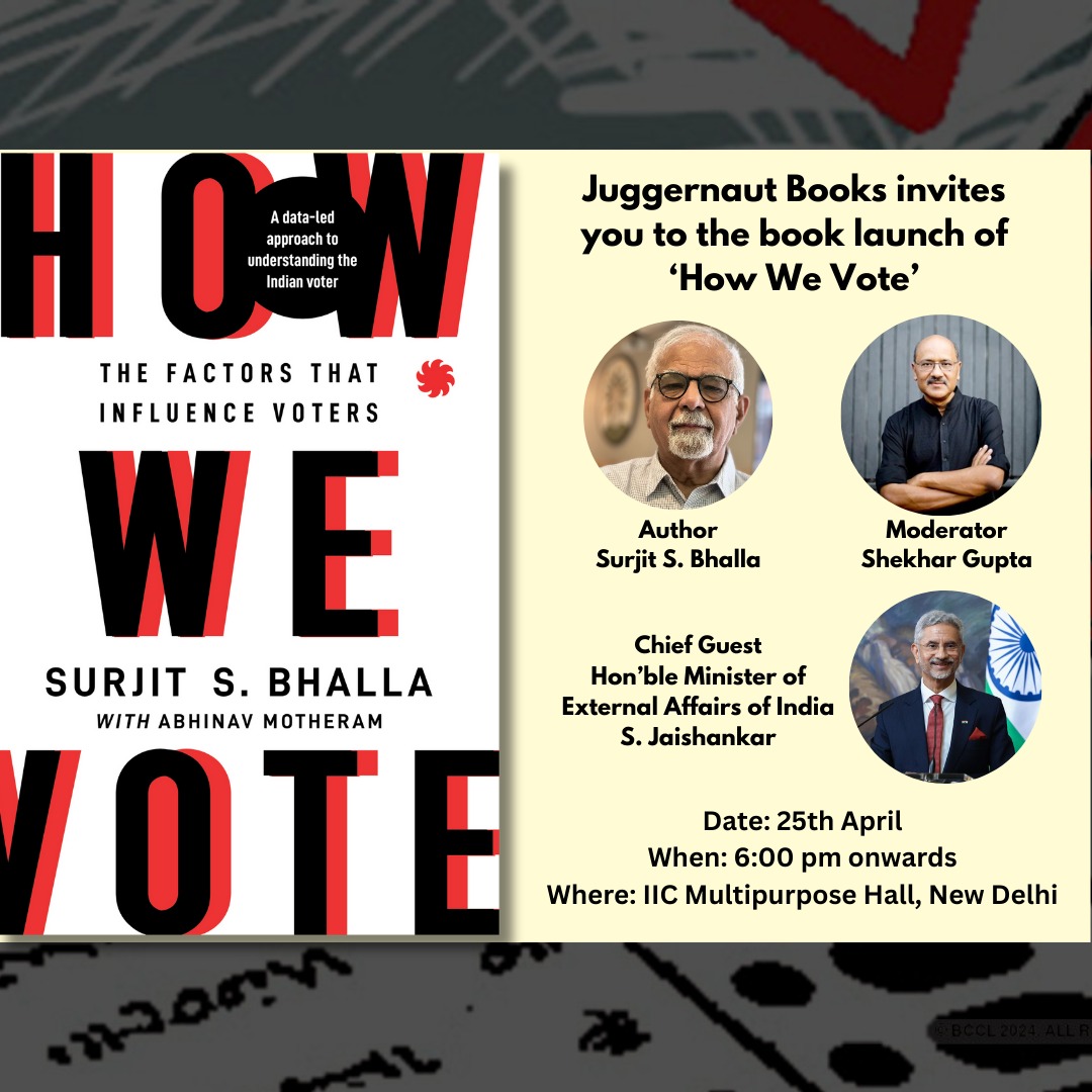 For a preview of what might happen in Election 2024 ; an economic, political, and narrative analysis. Please join April 25th, IIC Delhi 6pm onwards