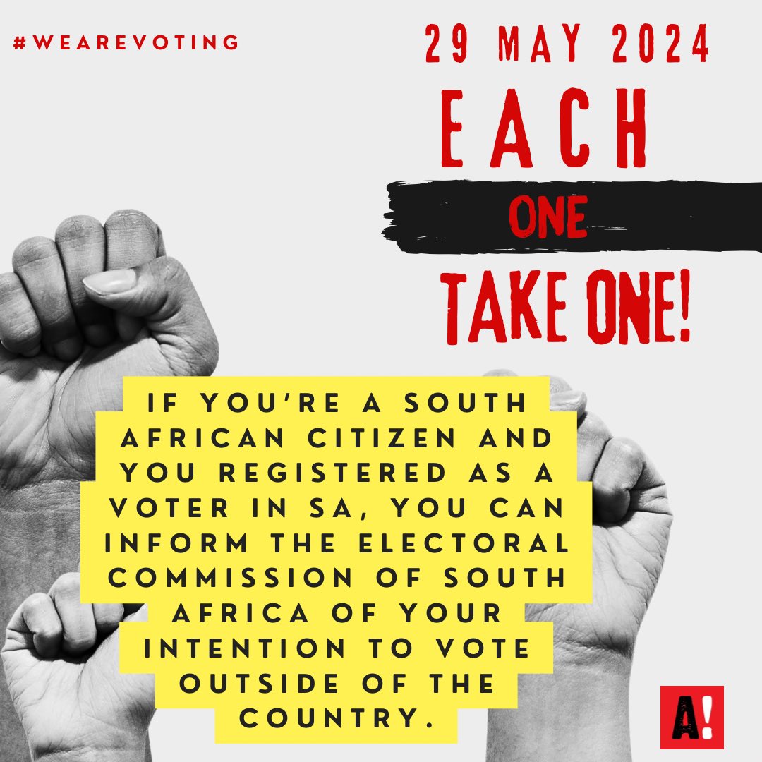 [SPECIAL VOTE] 🗳️ Stay glued to our social media platforms as we bring you more content on the special vote, section 24A 😎, how to vote, and what happens on the day of the elections. Share this with your community and remember our national call. #WeAreVoting #SAElections24