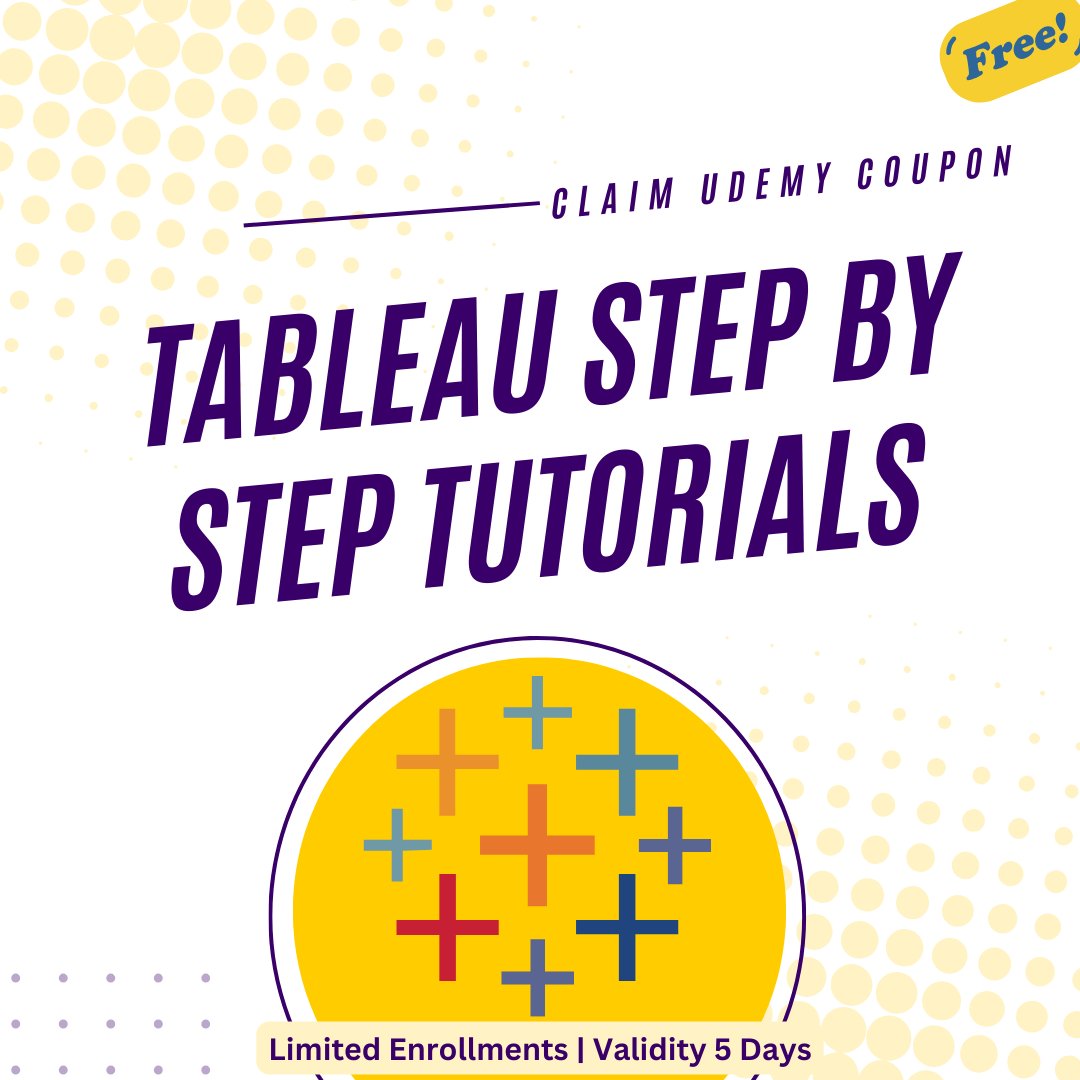 questpond's tweet image. 4️⃣0️⃣ Important Chapters around Tableau Visual Analytics from Basic.
LINK : tinyurl.com/TableauDataAna…
CODE : TABLEAUBEGINNERS
Happy Learning!
.
.
.
#tableau #DataAnalytics #TableauTutorial