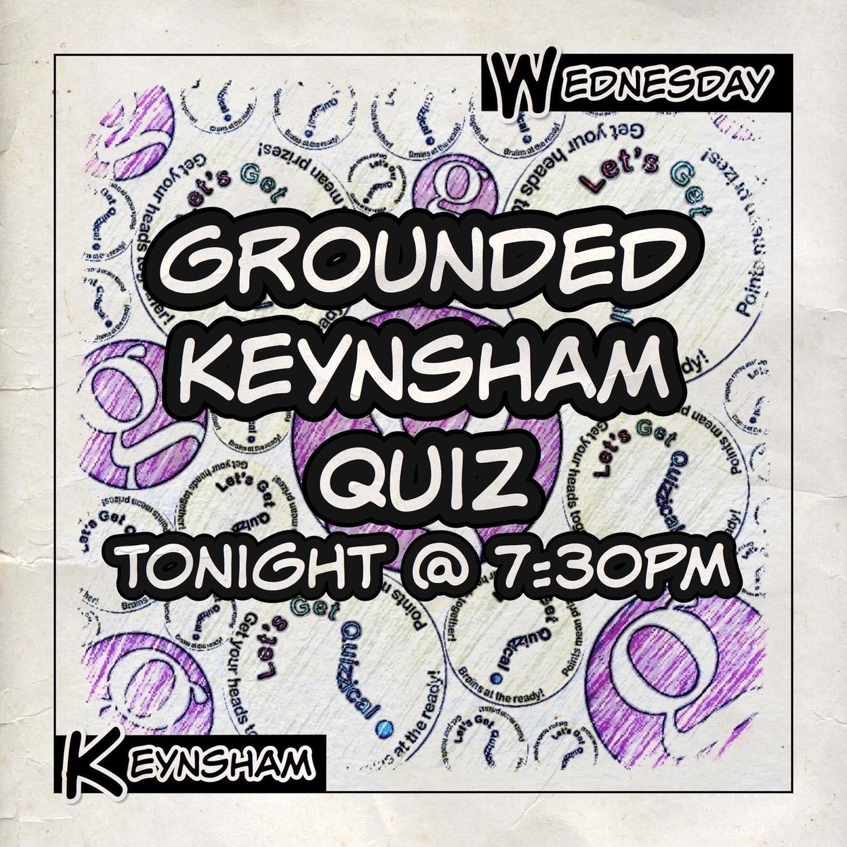 It’s #QuizNight at #Grounded #Keynsham. 7:30pm start for our #HomeNations #Quiz with pizza vouchers and wine to be won