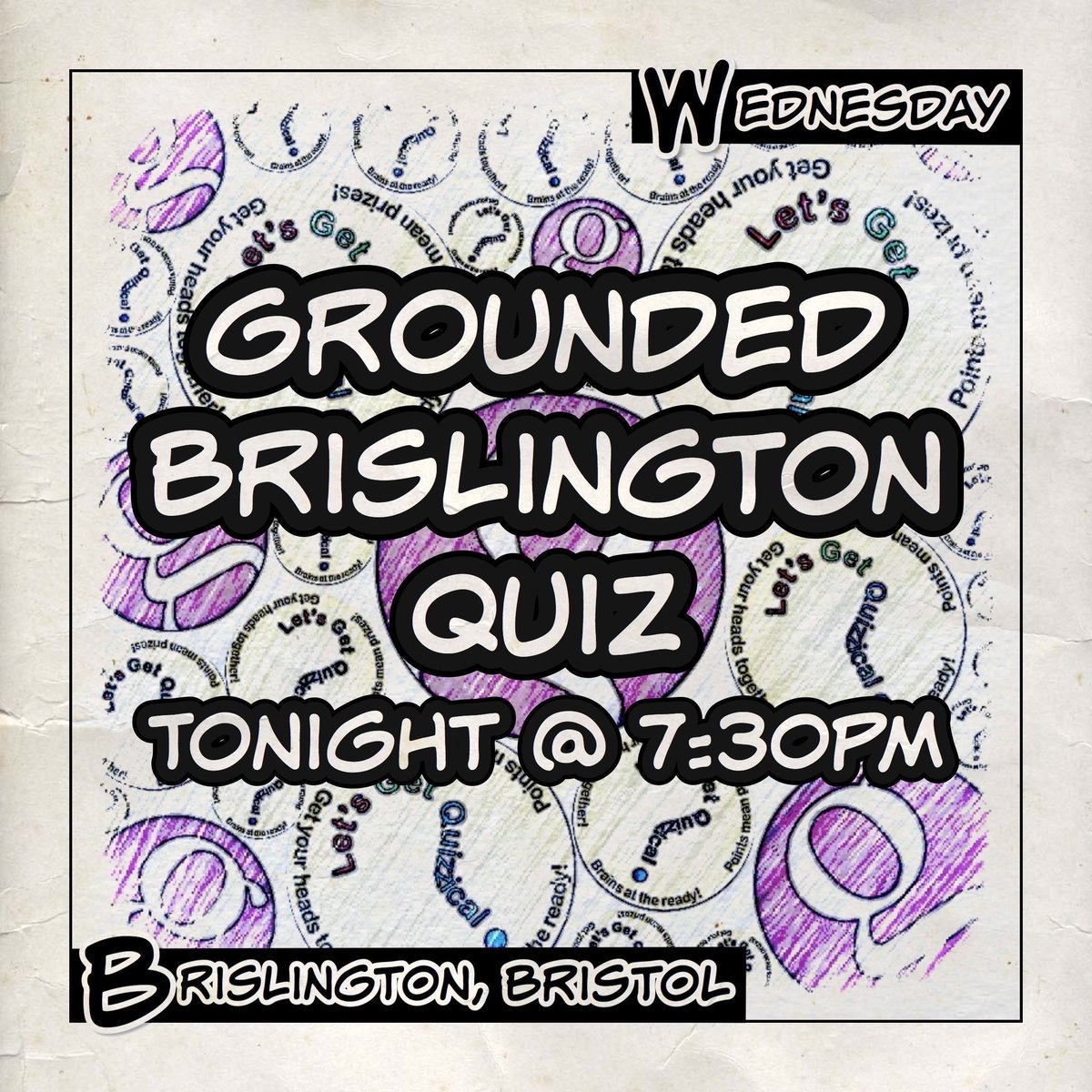 It’s #QuizNight at #Grounded #Brislington in #BS4, #Bristol. 7:30pm start for our #GeneralKnowledge #Quiz with pizza vouchers and wine to be won