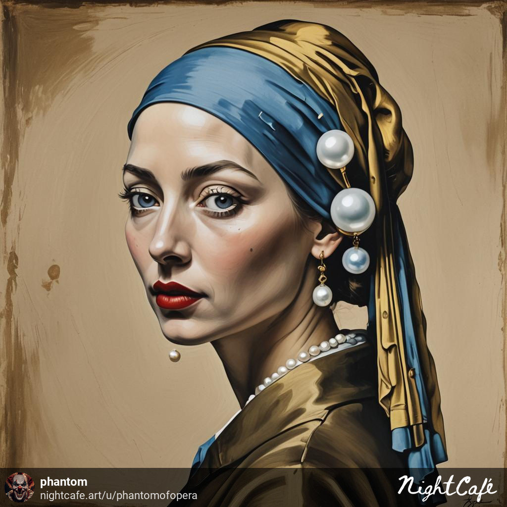 digitalminion1's tweet photo. #ai #aiart #aiartist #aiphoto #aiphotography #artificialintelligence #artificialphoto #digitalart #digitalartist #digitalartists #aiartists #nightcafe #nightcafestudio #phantomofopera #yapayzeka #yapayzekafoto #art #aipainting #photoftheday Girl with a Pearl Earring in Dali Style https://t.co/v2UxlcF9MJ