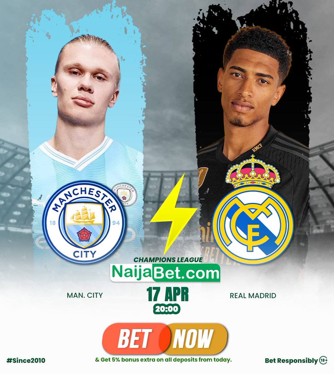 🏴󠁧󠁢󠁥󠁮󠁧󠁿 Man City vs Real Madrid 🇪🇦 ⏰ 20:00 #UCL The reigning champions welcome the record winners to the Etihad Stadium, with both sides bidding to reach the last four of the competition. 🔥Can The Record Winners Make A Statement At The Etihad Stadium ? 🔵⚪ @ManCity ➡️ 1.65 ODDS…