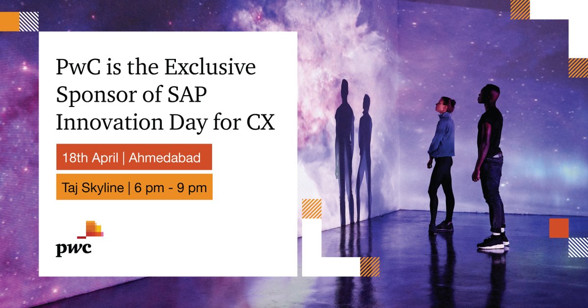 PwC India is the exclusive sponsor of SAP Innovation Day for CX. Santanu Saha, Partner, PwC India will discuss how SAP's Intelligent CX, implemented by PwC India, can help organisations be more customer-centric Register: bit.ly/3wOGUpR #TogetherWeFuture #BeTransformative