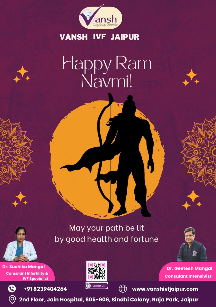 𝐇𝐚𝐩𝐩𝐲 𝐑𝐚𝐦 𝐍𝐚𝐯𝐚𝐦𝐢

May this Ram Navmi bless you with the hope and strength to grow your family

#HappyRamnavmi #RamNavmi #LordRama #RamPuja #InfertilityAwareness #FertilityJourney #FamilyPlanning #Parenthood #Parents #Pregnancy #DrSuchikaMangal #IVFSpecialist #Jaipur