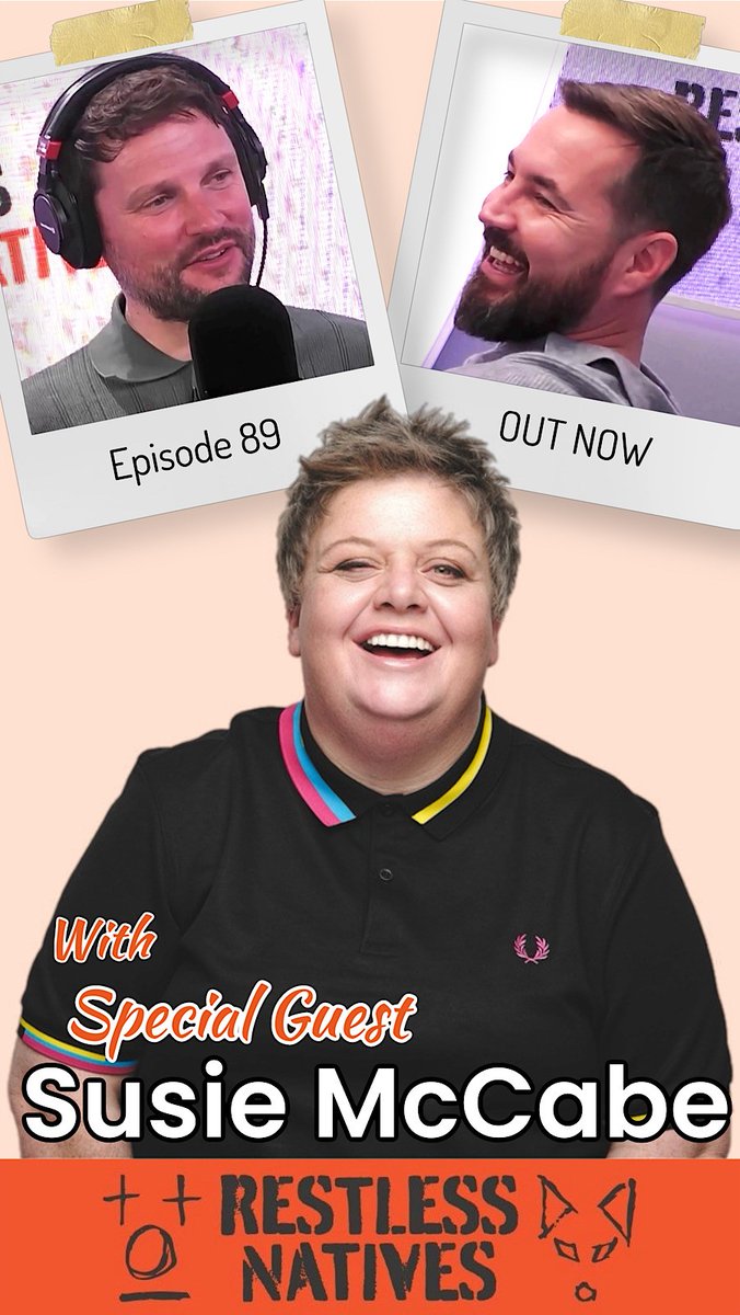 #RestlessNatives - Ep89 OUT NOW 🤡🐺
Hilarity ensues as Comedian Susie McCabe joins Martin & Gordon in the studio for lots of laughs & fab stories 🤣 

Don't miss this one 😂 
🎧 linktr.ee/restlessnative…

#MartinCompston @martin_compston #GordonSmart @gordonsmart