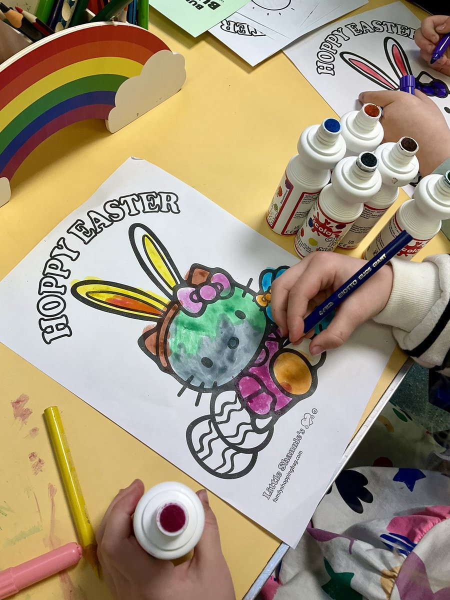 GreenleasSchool's tweet photo. ☀️ Welcome back for summer term, everyone! We hope you all had a lovely Easter break.

Here are some snaps from the after school club Easter Eggstravaganza at Derwent Road! 🐣 

#GreenleasSchool #Easter #afterschool #afterschoolactivities https://t.co/513NX2CCHq
