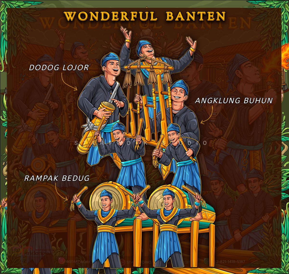 startwork_23's tweet photo. “ WONDERFUL BANTEN “ Sunda pride,
Selaku ilustrator yang tumbuh dan besar di Banten, aku disini membuat karya untuk menunjukan budaya yang ada di Banten.
.
#WonderfulIndonesia #banten #vectorillustration https://t.co/utGDbsfCZt