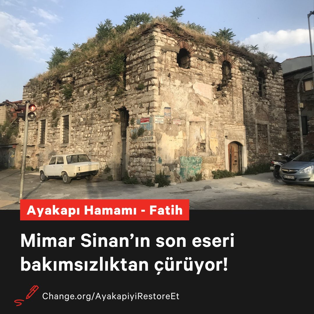 Restore edilmezse yıkılıp gidecek! Dünyanın en iyi mimarlarından Mimar Sinan'ın yaptığı Ayakapı Hamamı'nda şu an çiviler, tabelalar, ilanlar; üst bölümünde oyuk, altında çöpler, kapısında tahtalar var. Ayakapı Hamamı 1582 yılında yapılmış, 65 yıl önce ise ilginç bir şekilde…