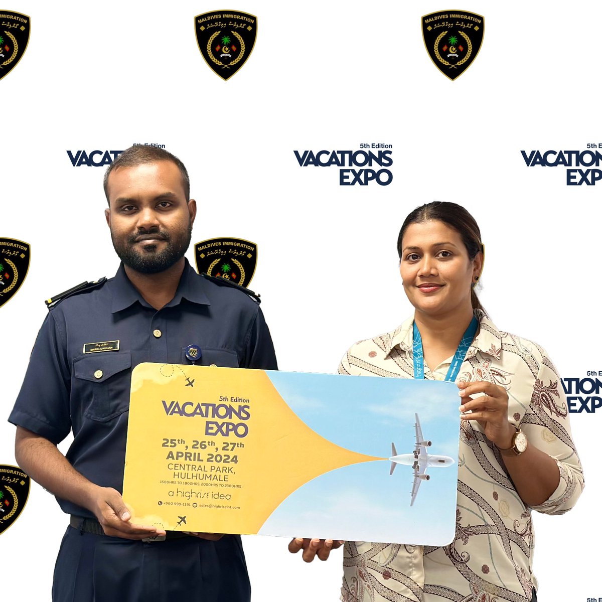 HIGHRISEint's tweet photo. #MaldivesImmigration will be joining the 5th edition of the Vacations Expo as an exhibitor. Visit the expo from 25th to 27th of April 2024 and learn more about Maldives Immigration! 

#vacationsexpo #maldives #highriseevents #highrise #visitvacations2024 #maldivesimmigration https://t.co/urmZQUvwqa