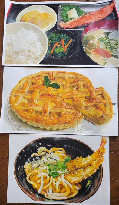 3枚まとめてドーンッ!
#イラスト #art #painting
#ポスターカラー #色鉛筆画
#絵描きさんと繋がりたい
#料理好きさんと繋がりたい 