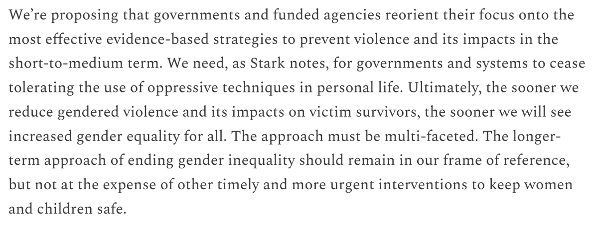 The crux of our argument is simple. We are not seeing outcomes from the dominant approach to primary prevention, and hence we should be strengthening that approach with additional strategies and initiatives that have proven or promising preventative effect.