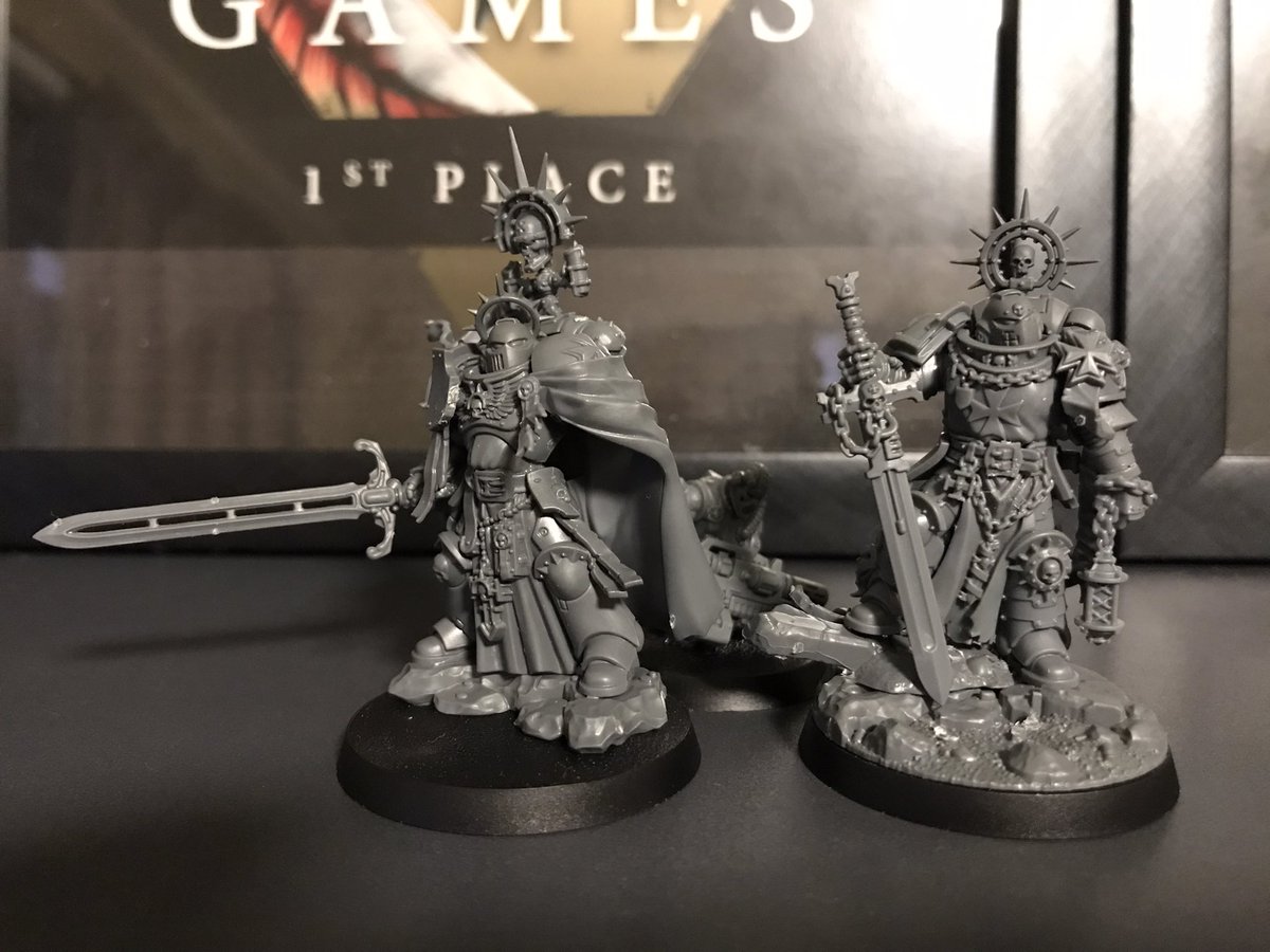 Custom Marshal & Emperor’s Champion for my fledgling Black Templar army…