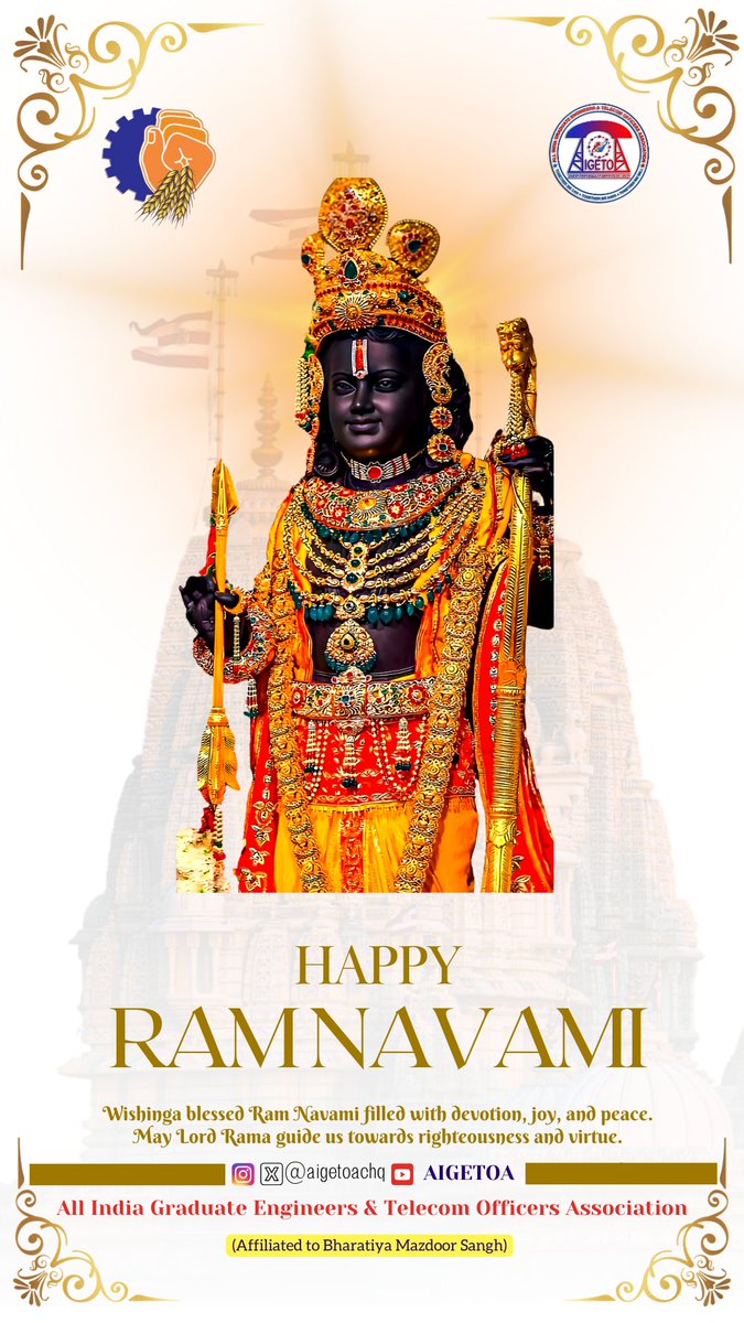Wishing everyone a joyous and blessed Ram Navami! May this auspicious day bring peace, prosperity, and divine blessings to all. 🌟🙏🏼✨ #RamNavami #Blessings
