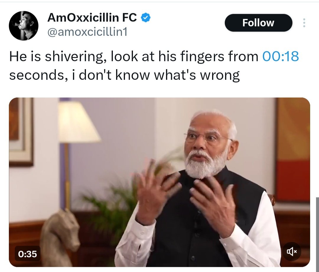 -He's a 73 year old man
-He observes 9 days of fast during Navratri
-He consumes only water & juice during this time period
-When the interview was recorded, he was having fast

Congressis mocking him for it is not at all surprising, can't expect better from family slaves.

We