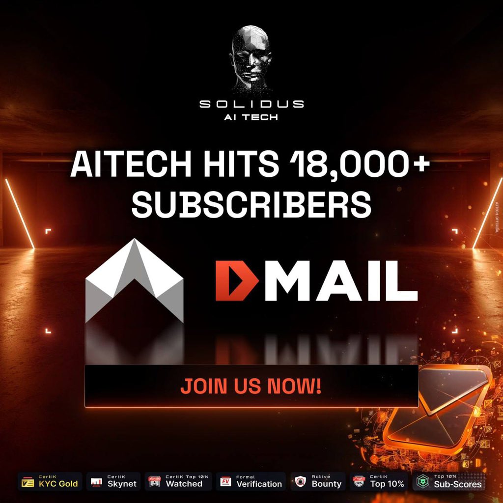 🔥 AITECH hits 18,000+ subscribers on DMail!

🎉 We're thrilled to announce that AITECH has achieved over 18,000 subscribers on DMail. Join us now to receive exclusive newsletters specially for our DMail subscribers.

➡️ Join Now: mail.dmail.ai/sub/aitech