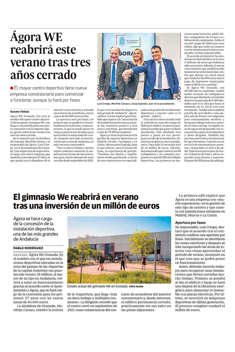 marifrangr's tweet image. 🔓Gracias a la gestión de este equipo de gobierno desbloqueamos las instalaciones deportivas del gimnasio WE, en desuso desde hace más de tres años

#Granada recuepra este espacio para que los vecinos de la #Chana puedan llevar una vida más activa y saludable

#Cumplimos