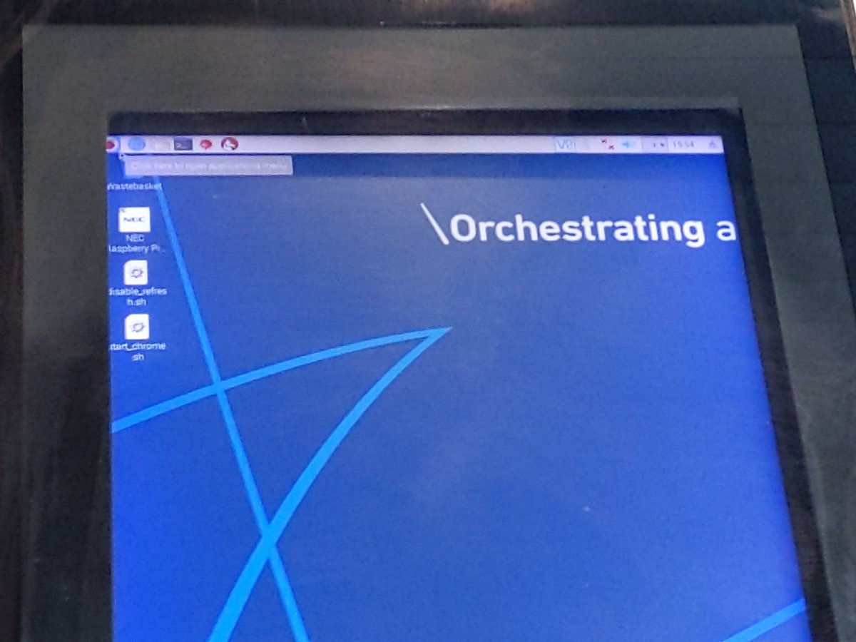 raspberry pi desktop on the Bourke St bridge east pids at Southern Cross. start_chrome.sh, disable_refresh.sh, and NEC Raspberry Pi...