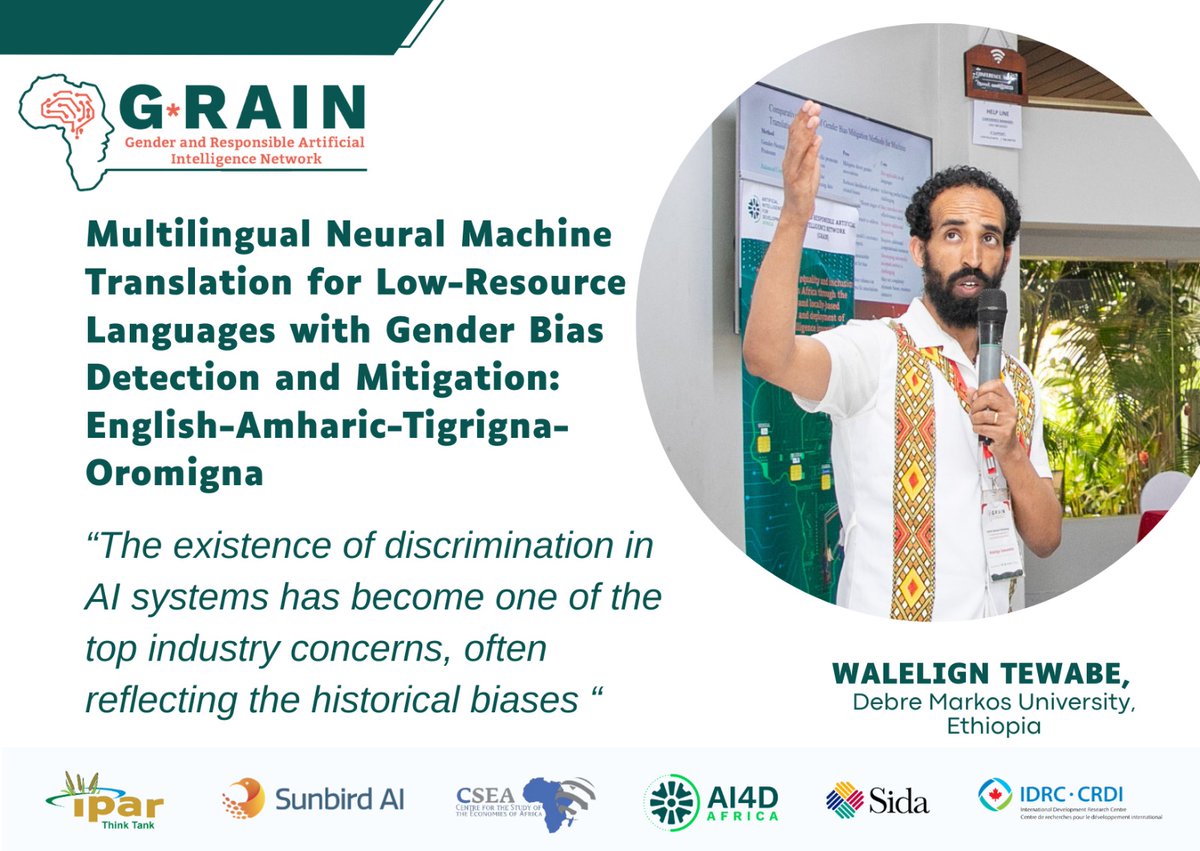 Read the message from Walelign Tewabe Sewunetie of Debre Markos University (DMU) at the Grain network workshop in Kampala on the theme of 'a collaborative approach to responsible AI and gender'.
#4IR #AI #IAinAfrica #GenderInclusion  #GenderEquality #IPAR #cseaafrica #SunbirdAI